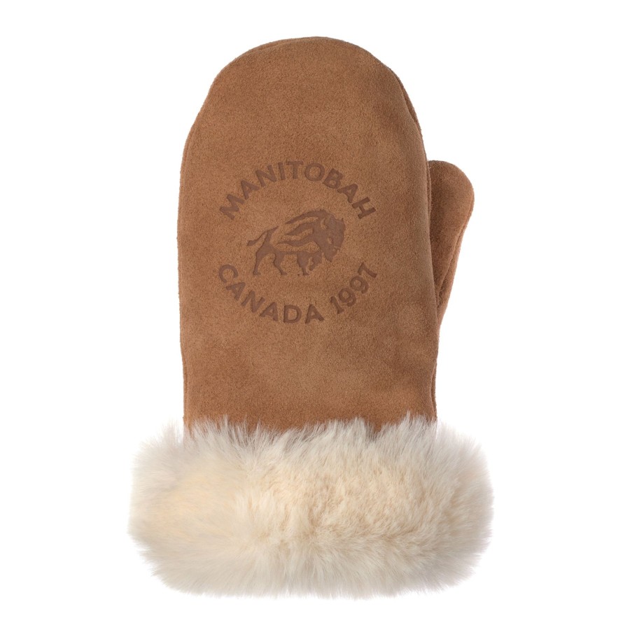 Women Manitobah Mukluks Mitts & Gloves | Kids Buffalo Mitten Oak