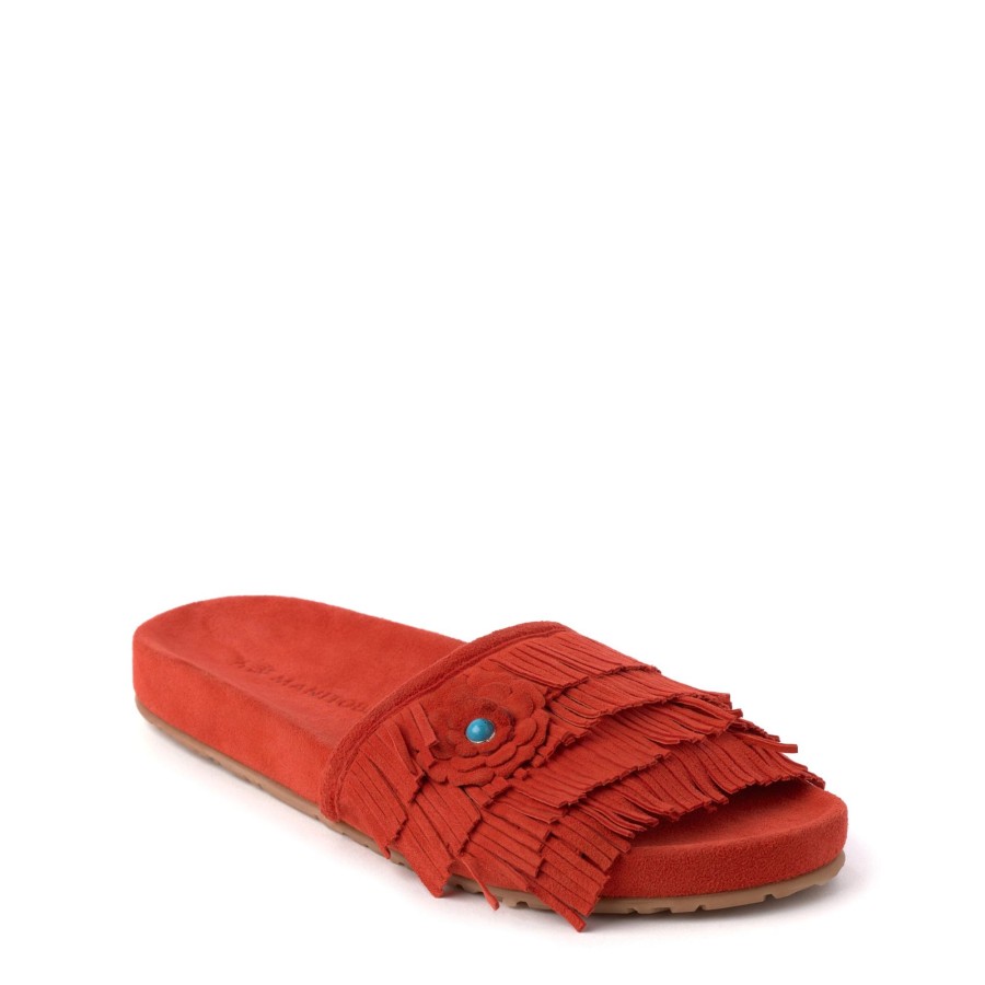 Women Manitobah Mukluks Shoes & Sandals | Wasaga Fringed Slide