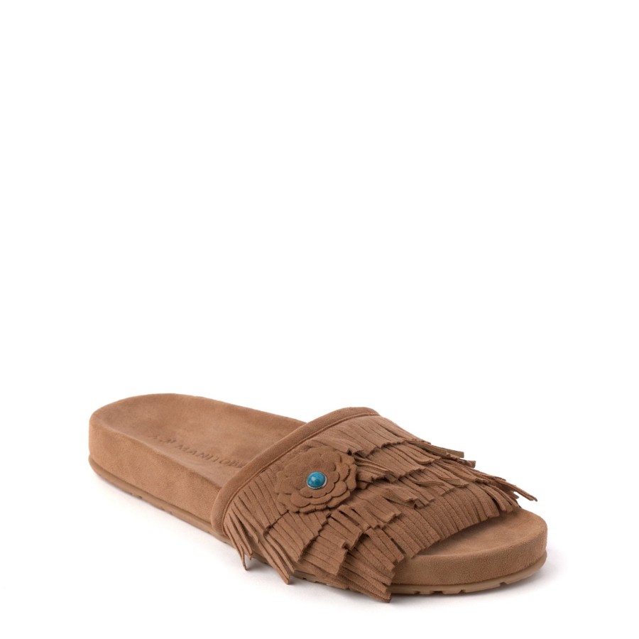 Women Manitobah Mukluks Shoes & Sandals | Wasaga Fringed Slide