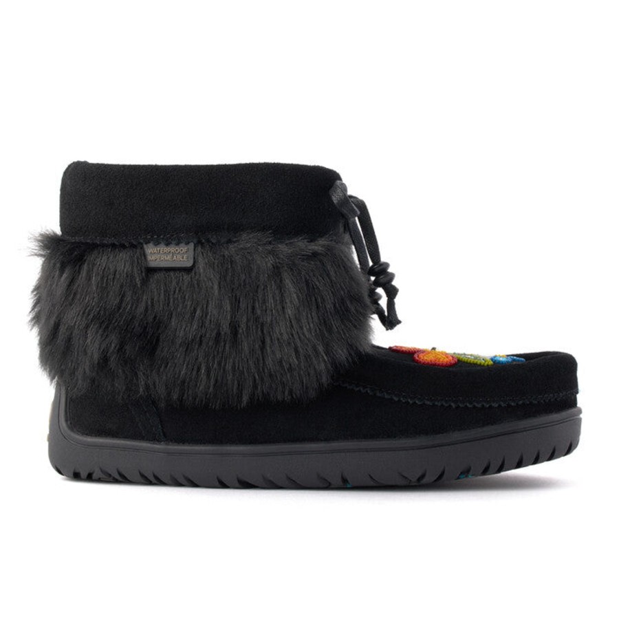 Women Manitobah Mukluks Waterproof Boots | Waterproof Faux Fur Bloom Ankle Black