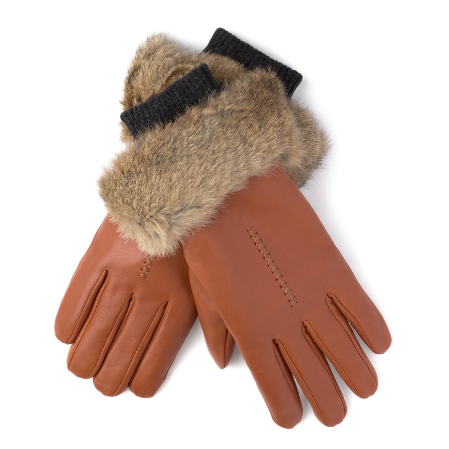 Women Manitobah Mukluks Mitts & Gloves | Fur Trim Leather Glove