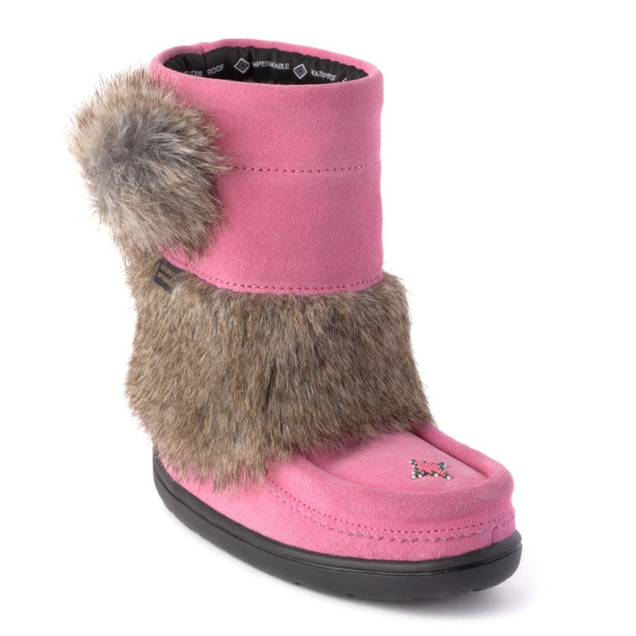 Kids Manitobah Mukluks Waterproof Boots | Waterproof Faux Fur Kids Snowy Owlet