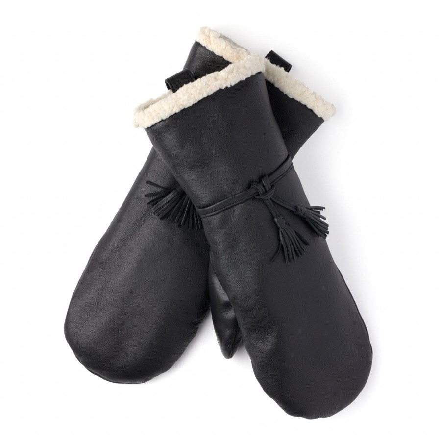 Women Manitobah Mukluks Mitts & Gloves | Tassel Leather Mitt