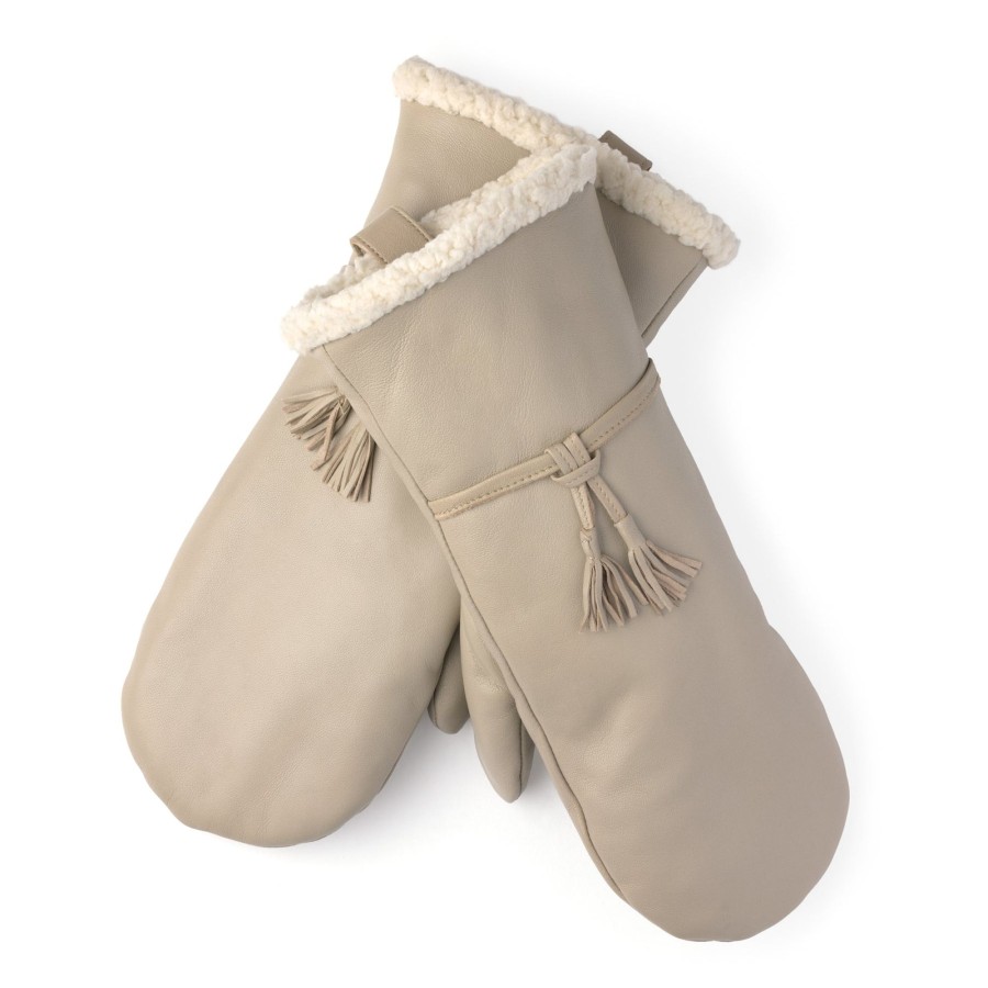 Women Manitobah Mukluks Mitts & Gloves | Tassel Leather Mitt