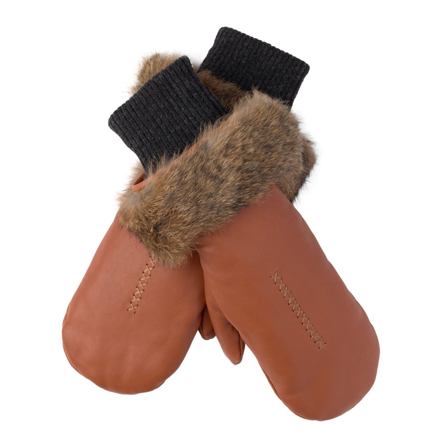 Women Manitobah Mukluks Mitts & Gloves | Fur Trim Leather Mitt