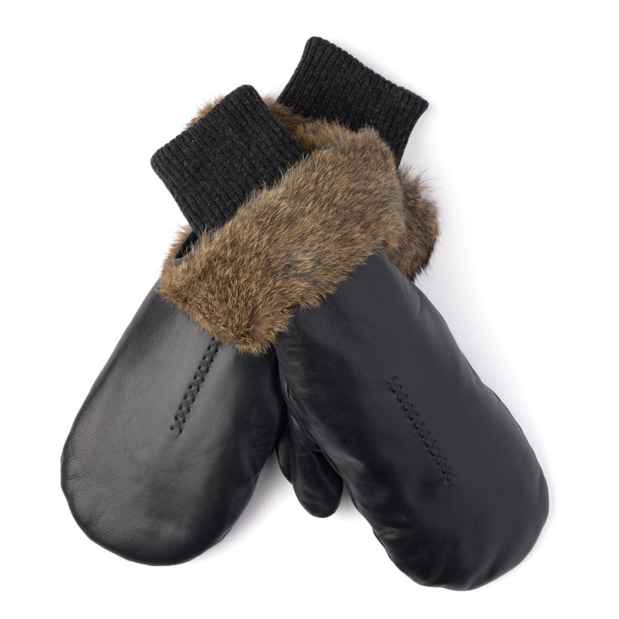 Women Manitobah Mukluks Mitts & Gloves | Fur Trim Leather Mitt