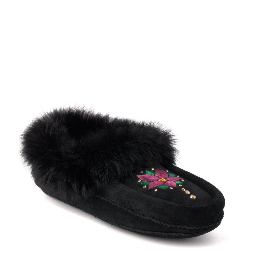 Women Manitobah Mukluks Moccasins | Rise Moccasin Black