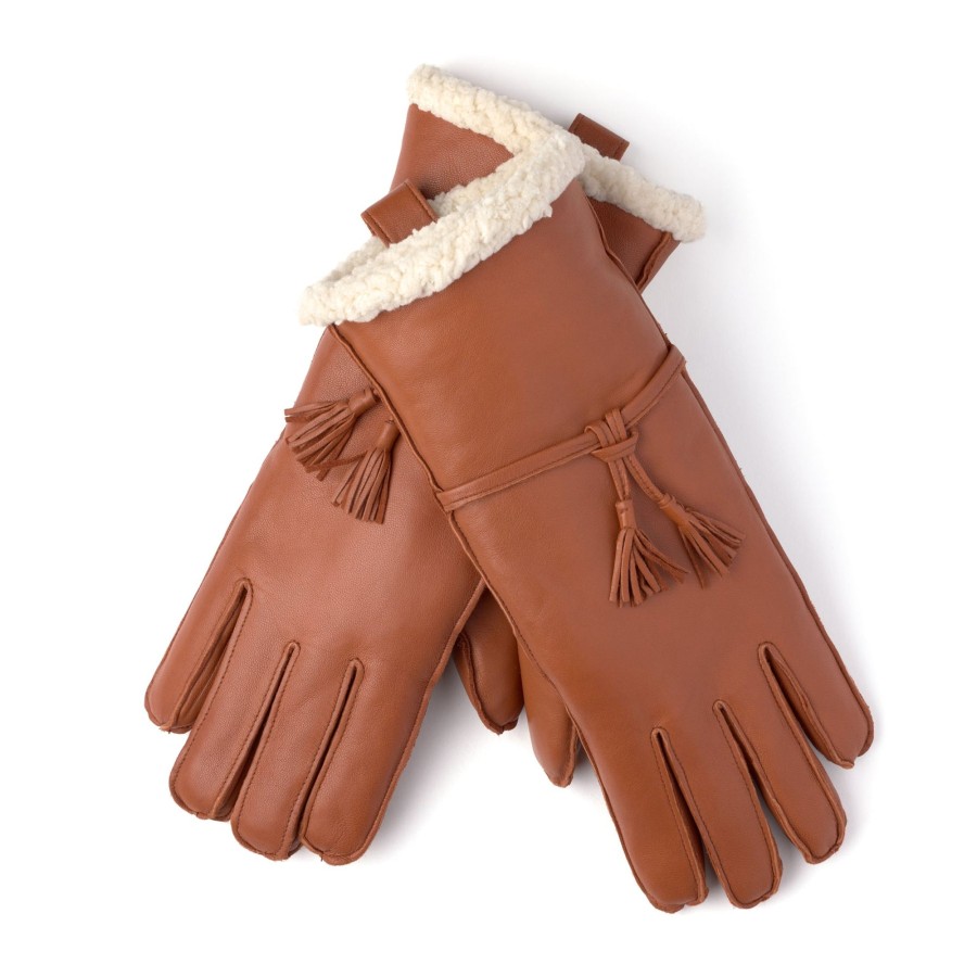 Women Manitobah Mukluks Mitts & Gloves | Tassel Leather Glove