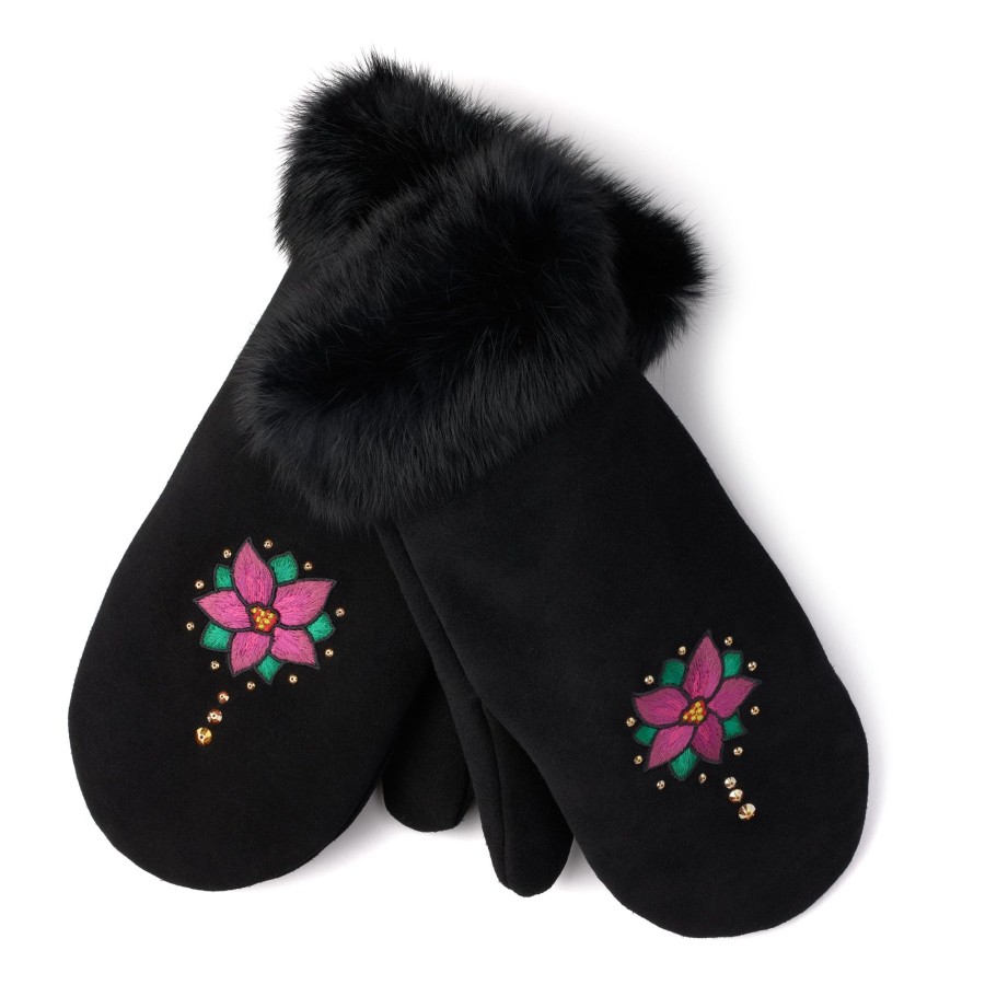 Women Manitobah Mukluks Mitts & Gloves | Rise Mitt Black