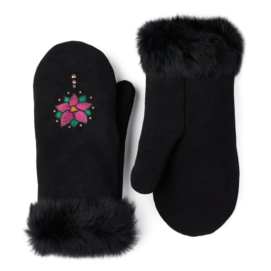 Women Manitobah Mukluks Mitts & Gloves | Rise Mitt Black